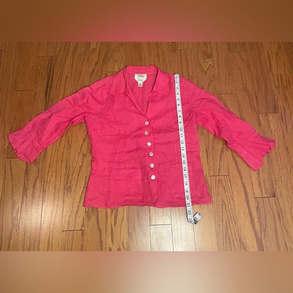 Talbots- Hot pink collared women’s button-down Size 4 - Picture 6 of 8